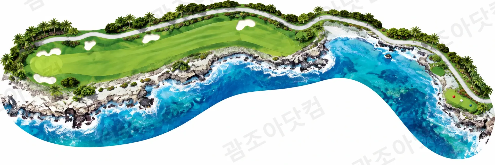 괌 망길라오 골프CC 13번 홀 공략도